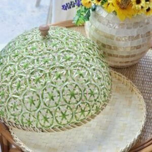 Round Bamboo Food Cover with Base